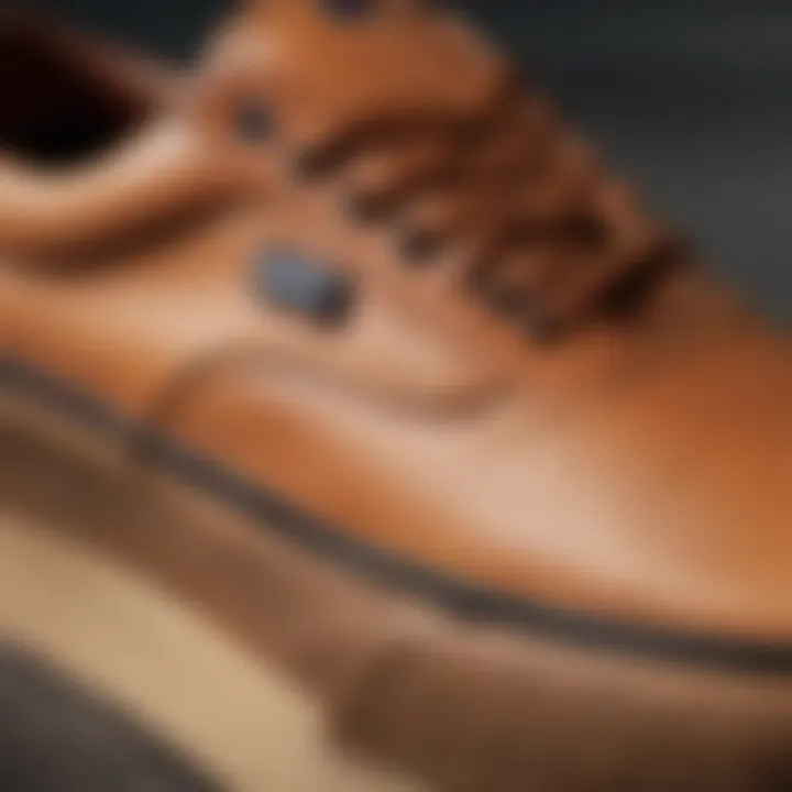 Close-up of gum sole on a Vans skate shoe