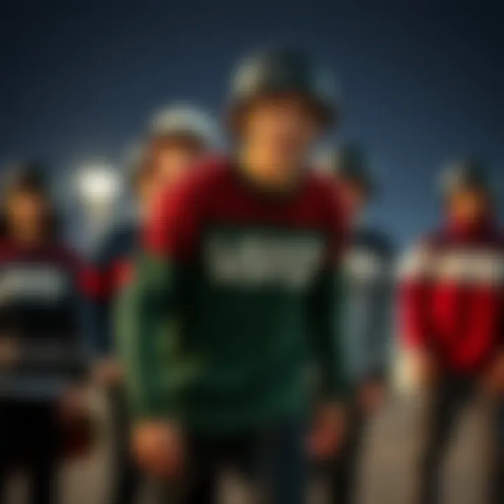 Group of skateboarders wearing various Vanz sweater styles