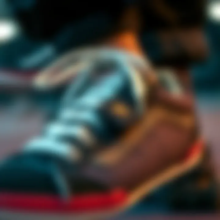 Close-up of the Velcro strap detailing on Old Skool sneakers