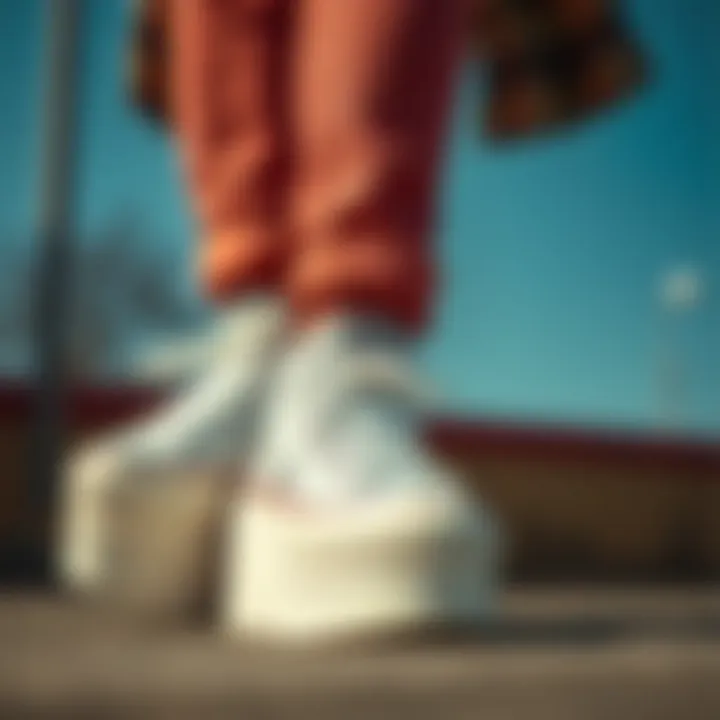 Styling Versatility of Chuck Taylor All Star Sneakers White Chuck Taylor All Star lift platform high sneakers styled with various outfits