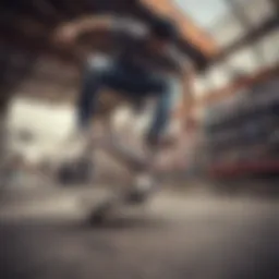 Skateboarder performing tricks outside Zumiez