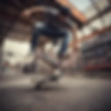 Skateboarder performing tricks outside Zumiez