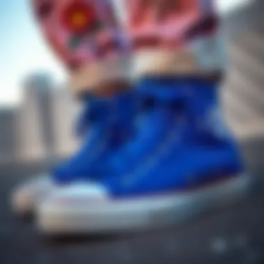 Fashionable outfit paired with royal blue Converse