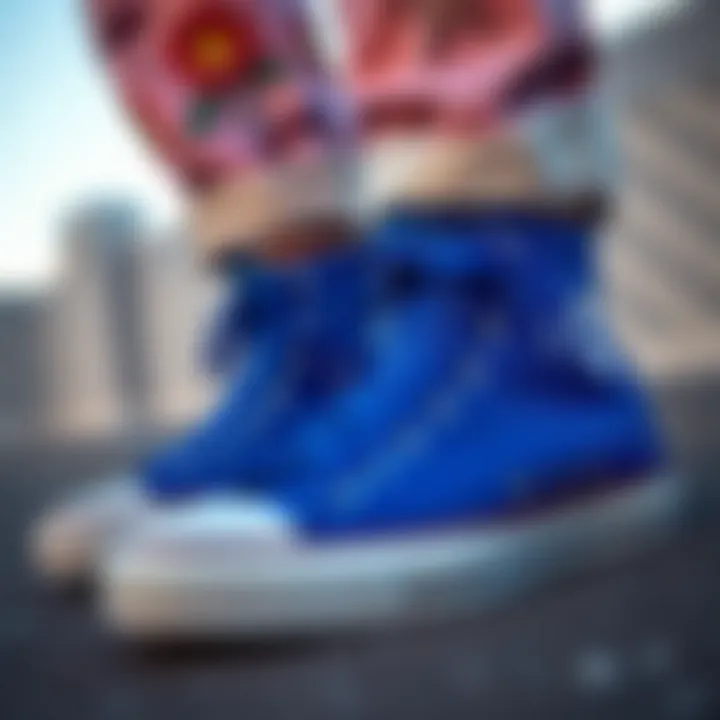 Fashionable outfit paired with royal blue Converse