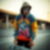 A vibrant graphic design showcasing skateboard culture