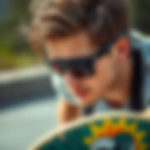 Stylish skateboarder wearing Heatwave Z87 Polarized sunglasses