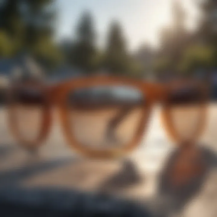 Close-up view of Holbrook polarised sunglasses showcasing their intricate design and technology.