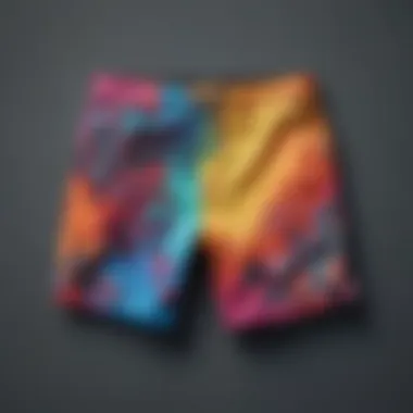 Diverse Designs of Skater Shorts A collection of vibrant skater shorts showcasing various designs and patterns.