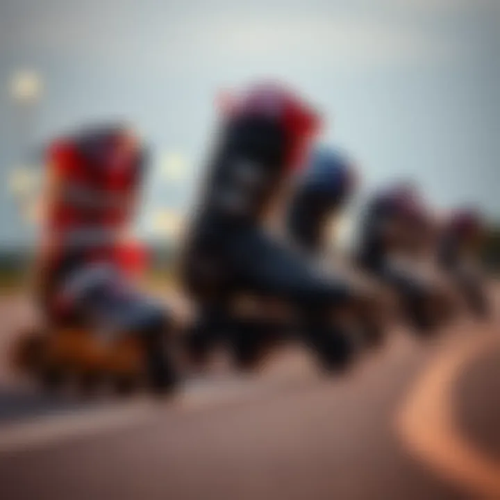 A historical timeline graphic illustrating the evolution of inline skates throughout the years.