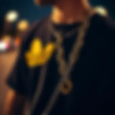 A skateboarder wearing the Jaxxon 20 inch chain, highlighting its role in skateboarding fashion.