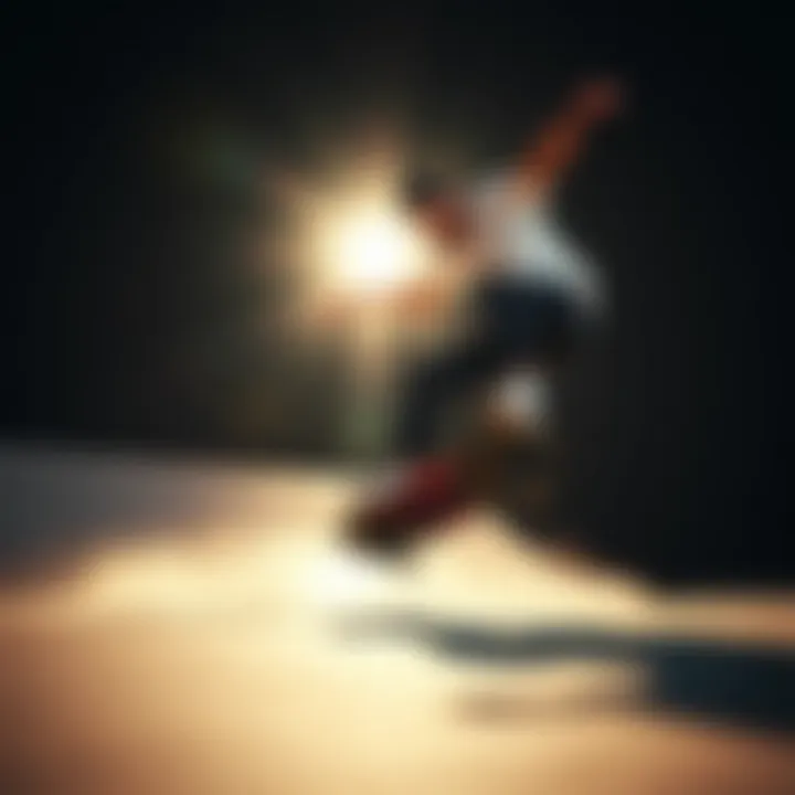 An athlete performing a trick on the Krooked 8.25 skateboard.