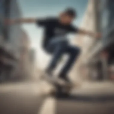 Skateboarder wearing Lakai vegan shoes in action