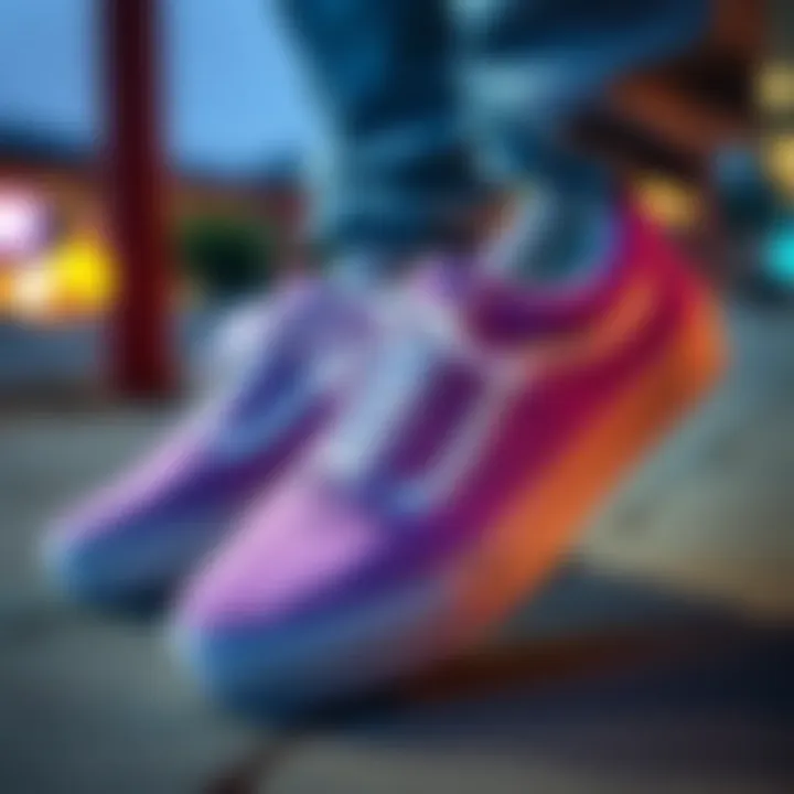 Care tips for maintaining Lilac Vans Old Skool sneakers displayed visually