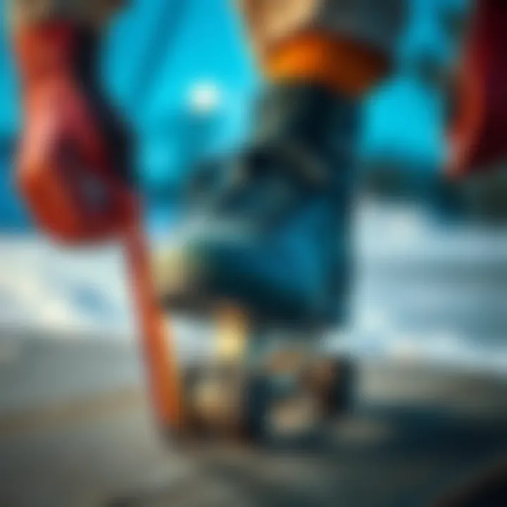 Close-up of measuring foot for skate sizing.