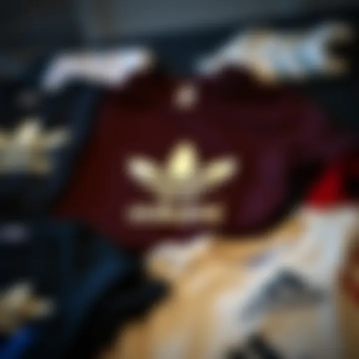 An array of limited edition adidas tees displayed together.