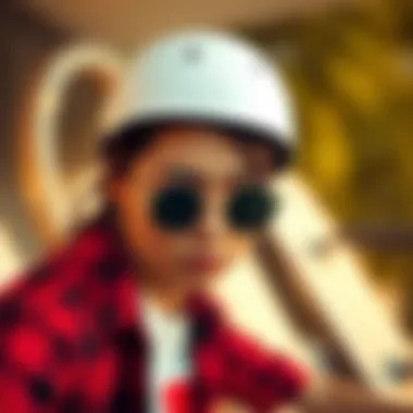 Round sunglasses paired with trendy casual outfits