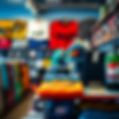 A vibrant display of Neff products at a skate shop.