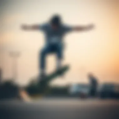 Skateboarder performing tricks while wearing New Balance 288