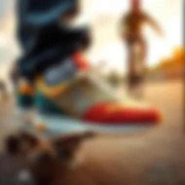 Historical context illustration of New Balance impacting skate culture