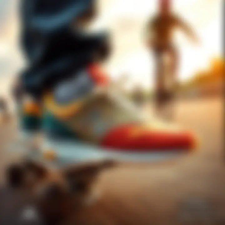 Historical context illustration of New Balance impacting skate culture