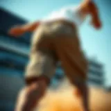 Dynamic shot showcasing the Nike Club Essentials Woven Shorts in action