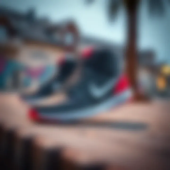 Stylish design elements of the Nike SB Nyjah Free 2.0 captured in a lifestyle setting