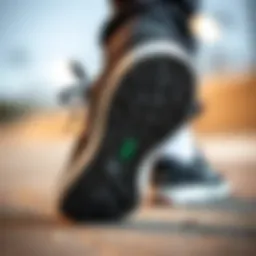 Close-up view of the Nike SB Nyjah Free 2.0 showcasing its unique sole design