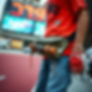 Nike Tech Waist Pack in an urban skateboarding environment