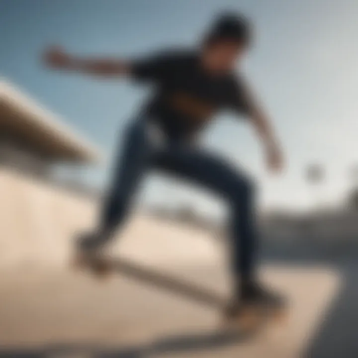 Skateboarder wearing the Nixon Regulus in action at a skatepark.