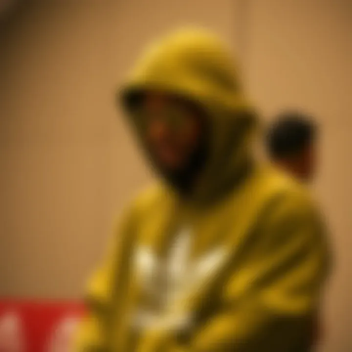 Creative outfit styling featuring the olive green Adidas hoodie