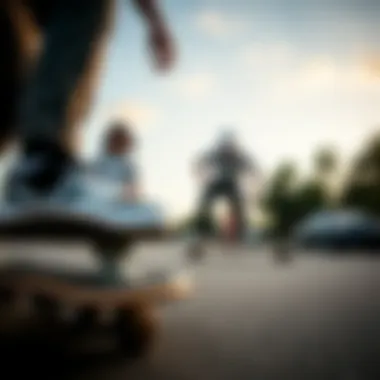 Skateboarders performing tricks on cool penny boards
