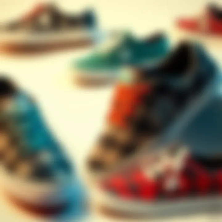Collage of plaid DC shoes in various colorways and designs