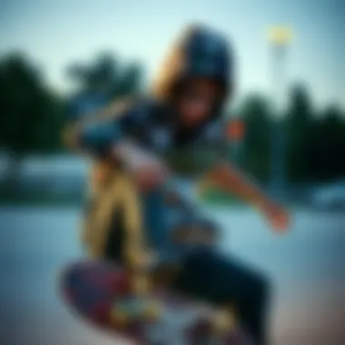 Skateboarder expressing individuality through apparel