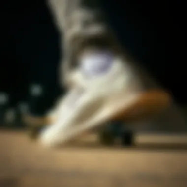 Dynamic image of the Reebok Club C 85 White in action during a skateboarding session