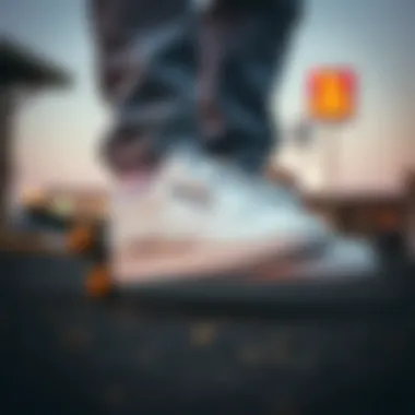 Lifestyle shot featuring the Reebok Club C 85 White integrated into street fashion