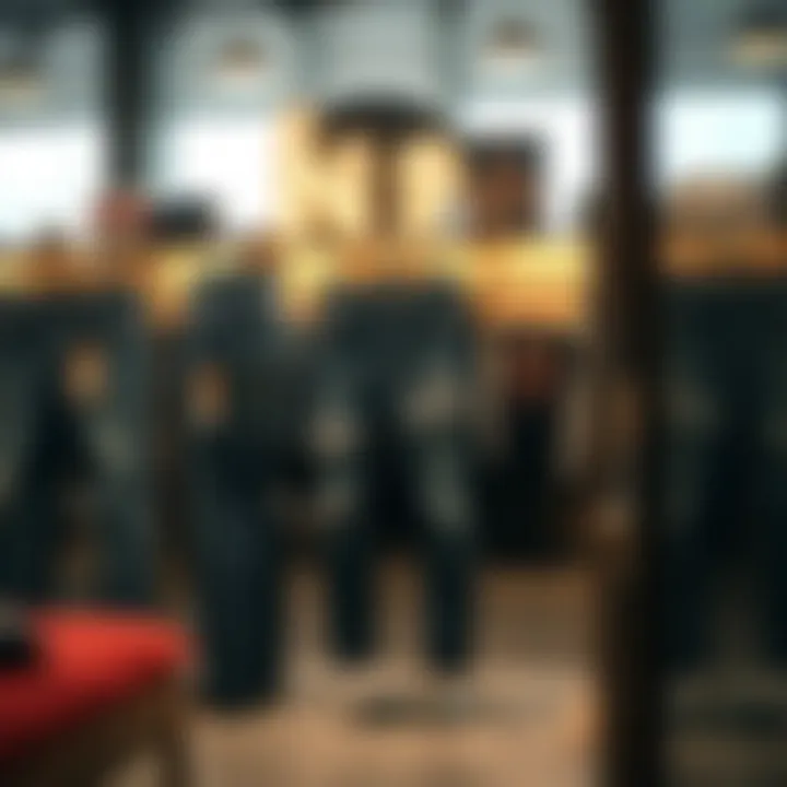 Chic Boutique Featuring Ripped Jeans A chic boutique showcasing a variety of ripped jeans