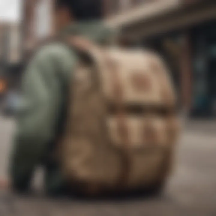 Rothco Vintage Canvas Backpack in urban setting