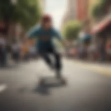 A skater demonstrating the performance of the Santa Cruz Slip-On on a skateboard.