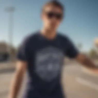 Fashion-forward individuals in skate culture donning Holbrook polarised sunglasses in a dynamic outdoor environment.