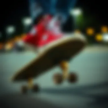 Skateboarder wearing Chuck Taylor 2 High Tops in action