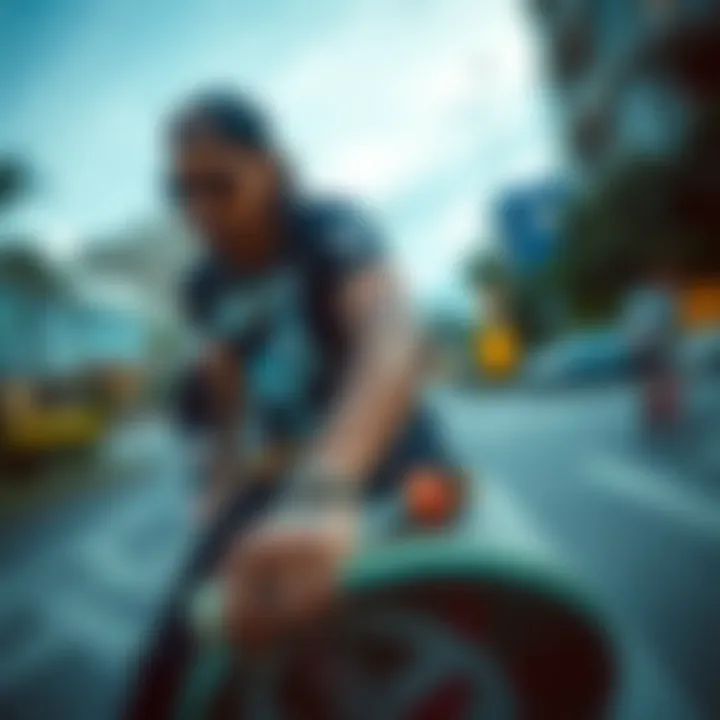A close-up of a skateboarder wearing a snoop shirt, showcasing its unique style.