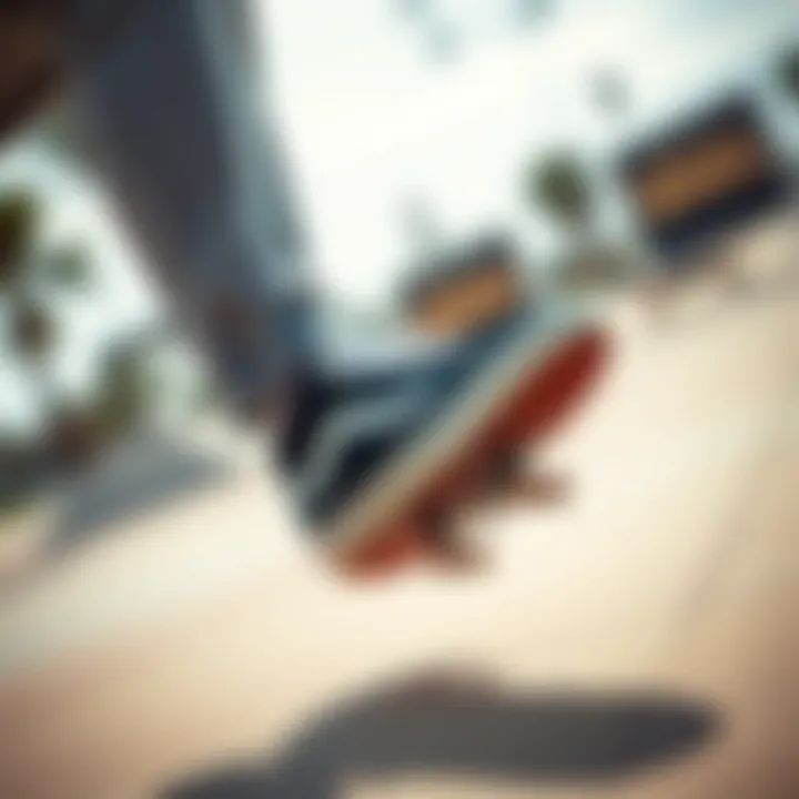 Skater performing tricks while wearing Vans Walker shoes