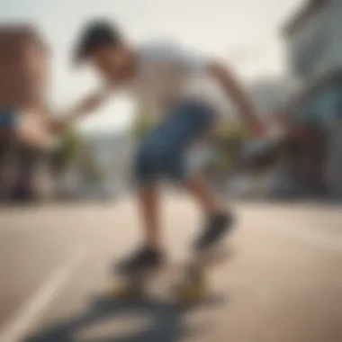 Skater performing a trick while wearing cotton boat shoes