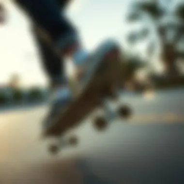 Skateboarding with Vans Canvas Shoes Skater wearing Vans canvas shoes performing a trick