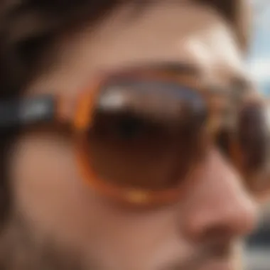 Close-up of Spy Cyrus sunglasses showcasing their unique design