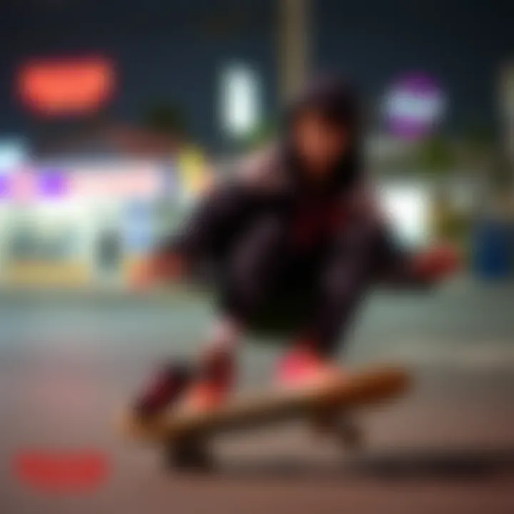 An artistic representation of skate culture influenced by Stranger Things.