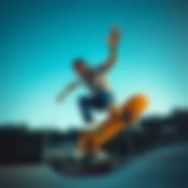 Skateboarder performing tricks while wearing black sunglasses