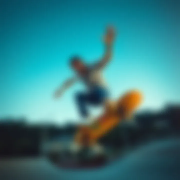 Skateboarder performing tricks while wearing black sunglasses