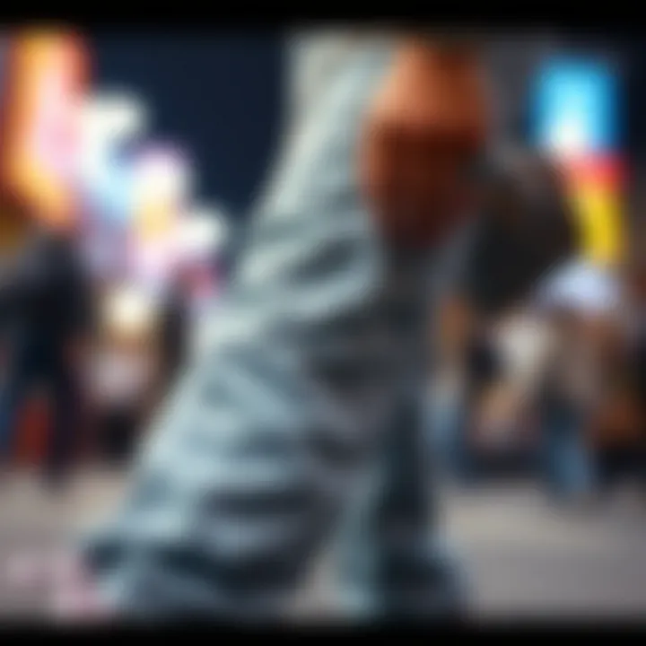 A fashion-forward display of accessories paired with crisp jeans