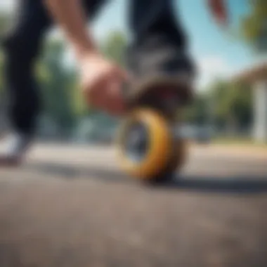 Variety of skateboard wheels emphasizing colors and hardness ratings